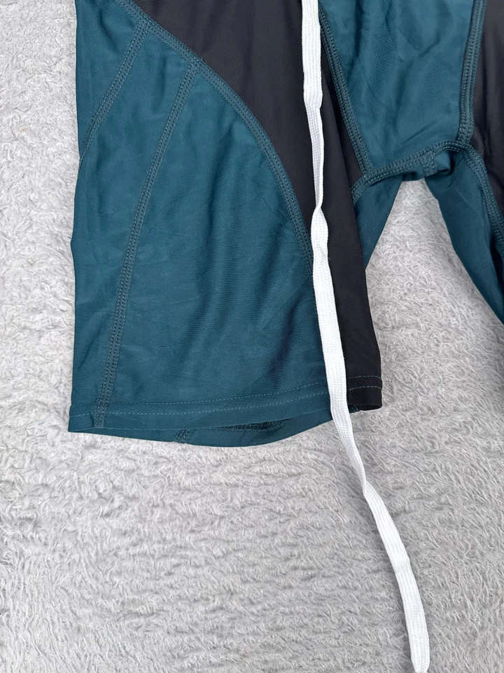 SEOBEAN 短裤男式中号蓝绿色黑色游泳干扰涤纶氨纶短裤 — 第 3/4 张图片