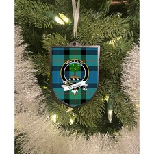 Mowat Clan Crest Tartan Ornament 3D Printed Shield, Double-Sided