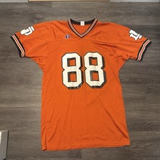 vtg Russell Athletic Orange 80s Football Jersey USA Size Large Vintage College