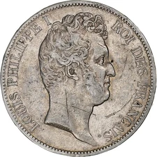 [#1211517] France, 5 Francs, Louis-Philippe, 1830, Lille, Silver, VF, Gadoury:67