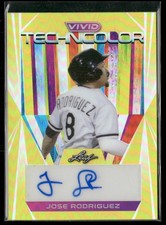 2022 Leaf Vivid #T-JR1 Jose Rodriguez Technicolor Yellow AUTO #/50
