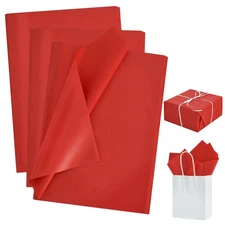 Bulk Red Tissue Paper 100 Sheets, Gift Wrapping For DIY Flowers Holidays