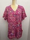 Activate by Med Couture 3XL Pink Whimsical Uniform Scrub Top Nurse Medical Vet