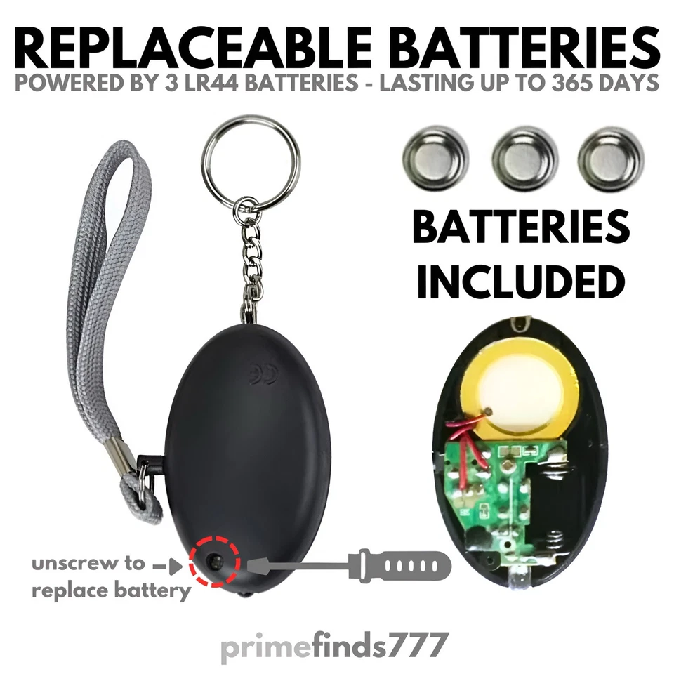 Safe Sound Personal Alarm Keychain With LED Light 140DB Emergency Women Defense - Image 4 of 4