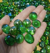 Green Glass Nuggets Pebbles Stones Gems for Wedding Decor and Crafts 50 Pack
