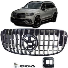 F&uuml;r Mercedes GLS X167 MOPF ab 2023- Sport K&uuml;hlergrill Schwarz Glanz Chrom
