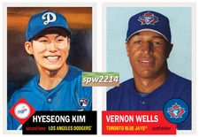 Topps Living Set Hyeseong Kim #853, Vernon Wells #854 - Presale