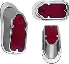Metal Motorcycle Brake Tail Light For Harley Motorcycle LED CHROME Red Tombstone