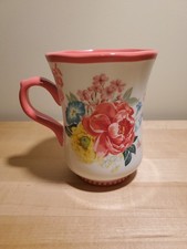 Taza de café/té de gres con diseño de rosa floreciente de lujo Pioneer Woman 16 oz