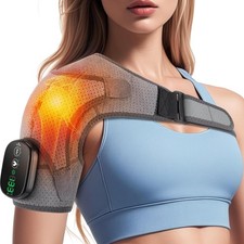 Cordless Shoulder Heating Pad, Shoulder Massager with Heat for Pain Relief, H...
