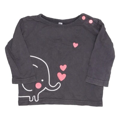 Zeeman, Langarmshirt, Größe: 62, Grau/Rot/Weiß, Baumwolle, Print, Mädchen #pSj