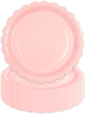 7 Inch Pink Paper Plates 50 Pcs Dessert Plates Dinner Tableware Party Supplies f