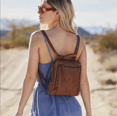 The Sak  Loyola Leather Mini Backpack Crossbody Convertible Bag Brown