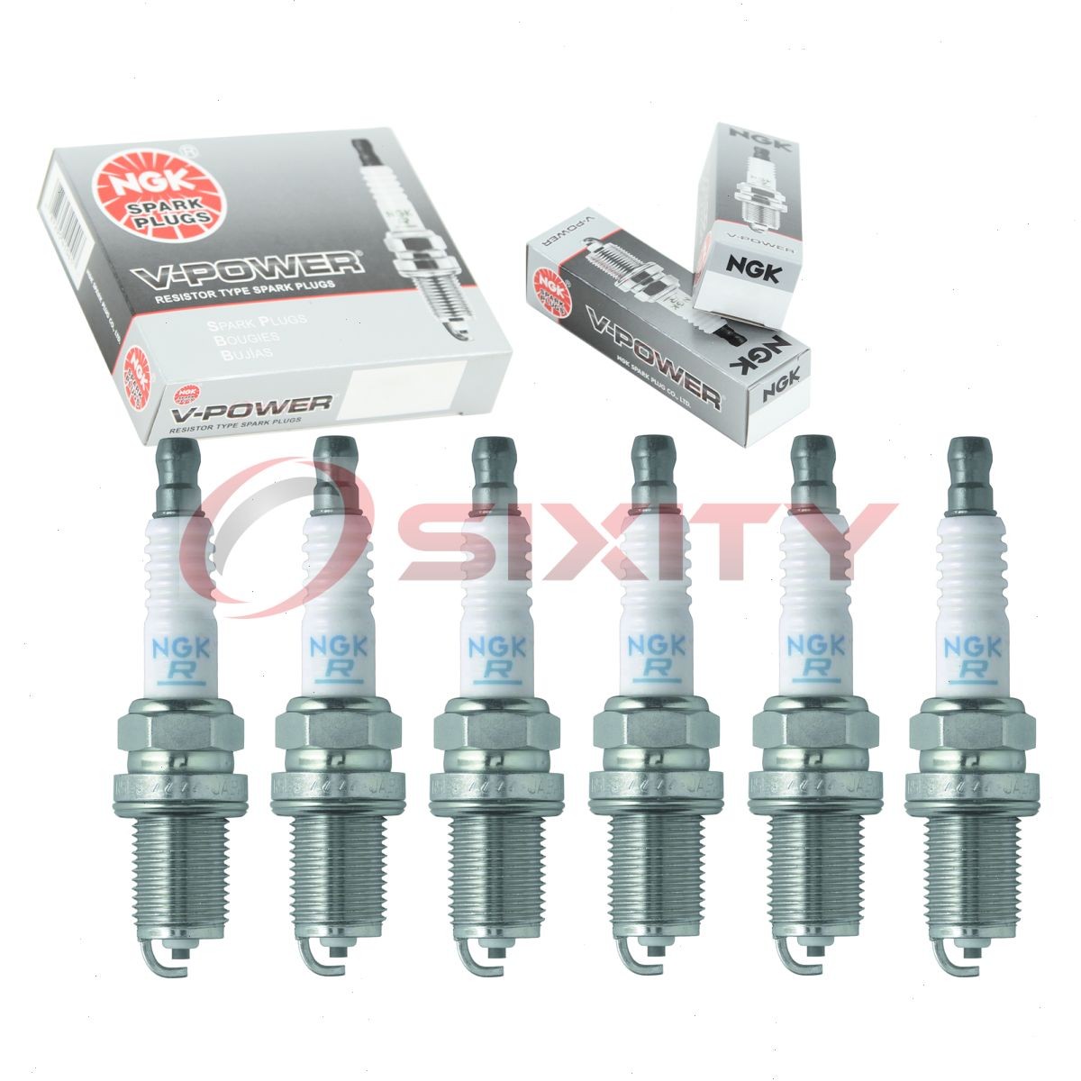 6 pcs NGK V-Power Spark Plugs for 1989-1994 Nissan Maxima 3.0L V6 - Engine ui