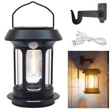 4 Modes Solar Motion Sensor Hanging Light Lantern USB Rechargeable Outdoor Lamp