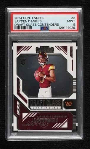 2024 Panini Contenders Draft Class Jayden Daniels #2 PSA 9 MINT Rookie RC