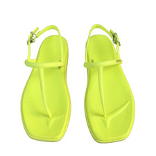 CROCS Miami Toe Loop Toe Sandals Neon Yellow Women Size 7