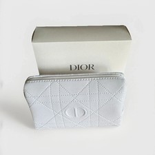 Dior White Quilted Cosmetic Pouch