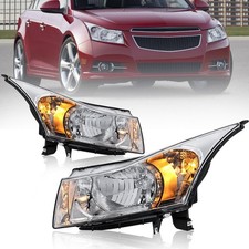 2011 2012 2013 2014 2015 Chevy Cruze Chrome Headlights Headlamps Left+Right Pair