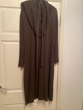 Patra Chocolate Knitted Cotton Dress Cowl Neckline Size L