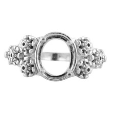 Semi Mount Oval 9X11MM Solitaire Women Engagement Ring 925 Sterling Silver