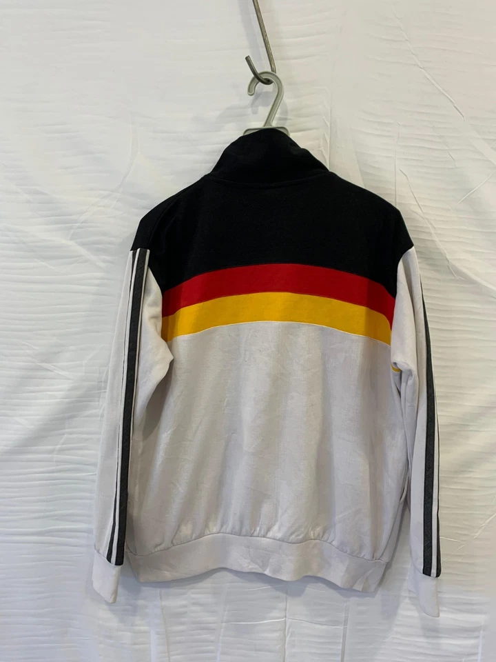 Винтажный Германии Track куртка ретро вентилятор стиль белый черный красный желтый мужской L #67 - Изображение 2 из 4