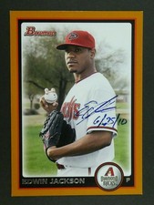 Edwin Jackson Signed Baseball Card with JSA COA