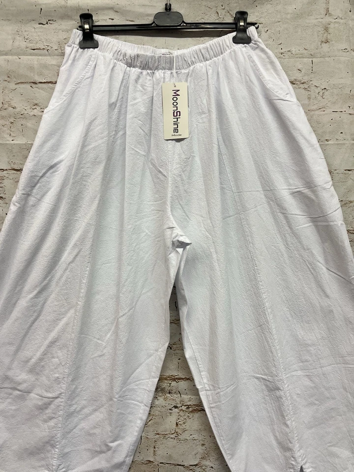 Moonshine Fashion Freizeit Hose Baumwolle Lagenlook 44 46 48 Übergrösse Neu weiß - Bild 2 von 4