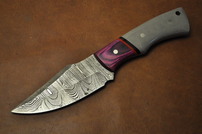 Custom Handmade Damascus Steel Knife With Resin Handle With Cover 276