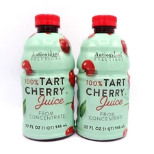 2 Antioxidant Solutions 100% Tart Cherry Juice 32oz Expiration Date 10/28/2026