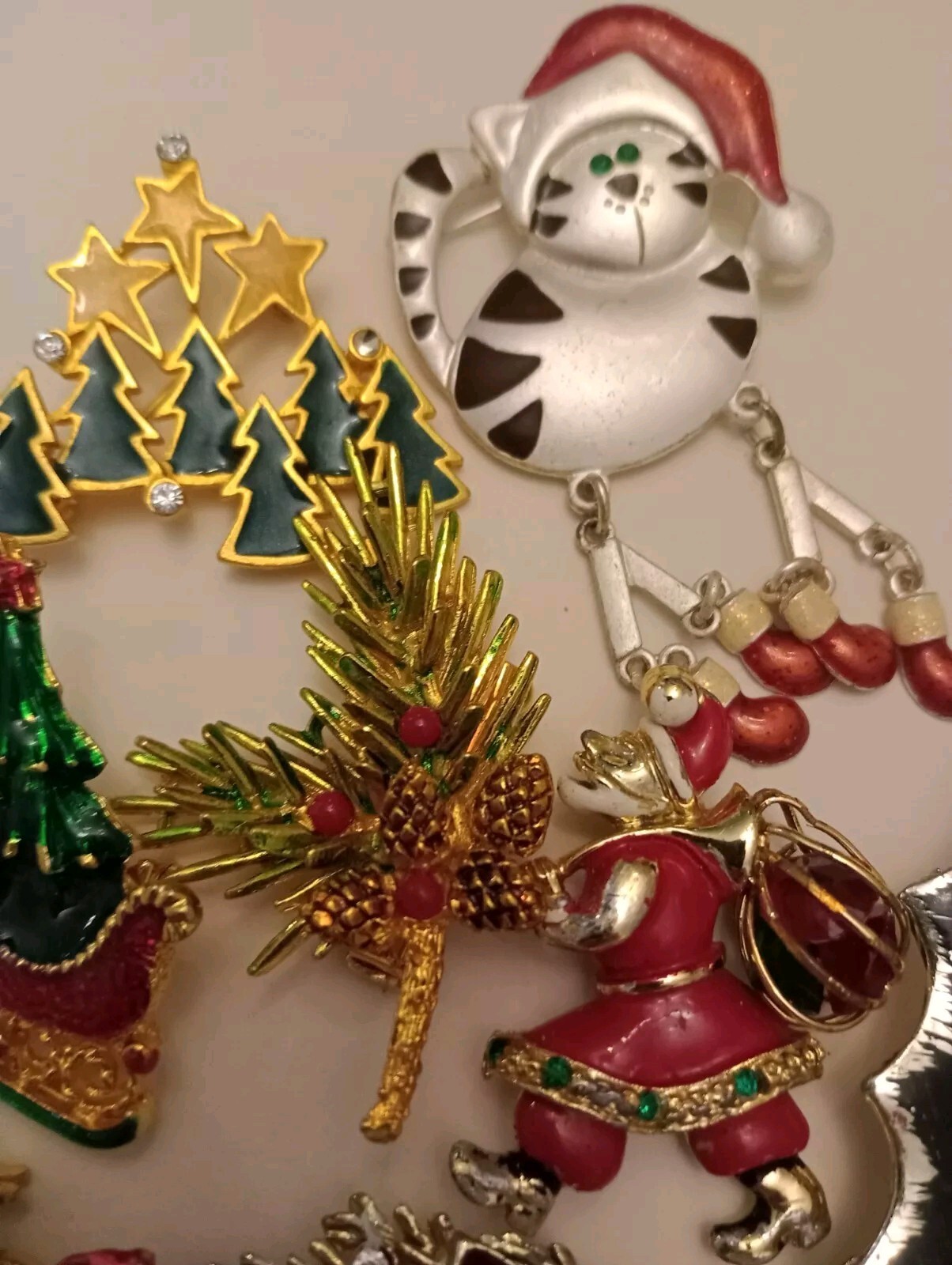 Vintage Brooch Lot of 8 Christmas Brooches eBay