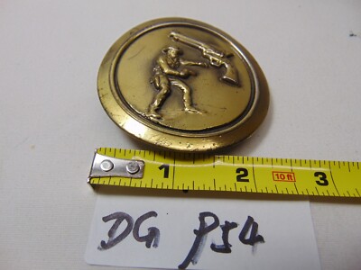 Cowboy Gun Fighter Holster Quick Draw Shooter Vintage Belt Buckle 2 1/2'' Round