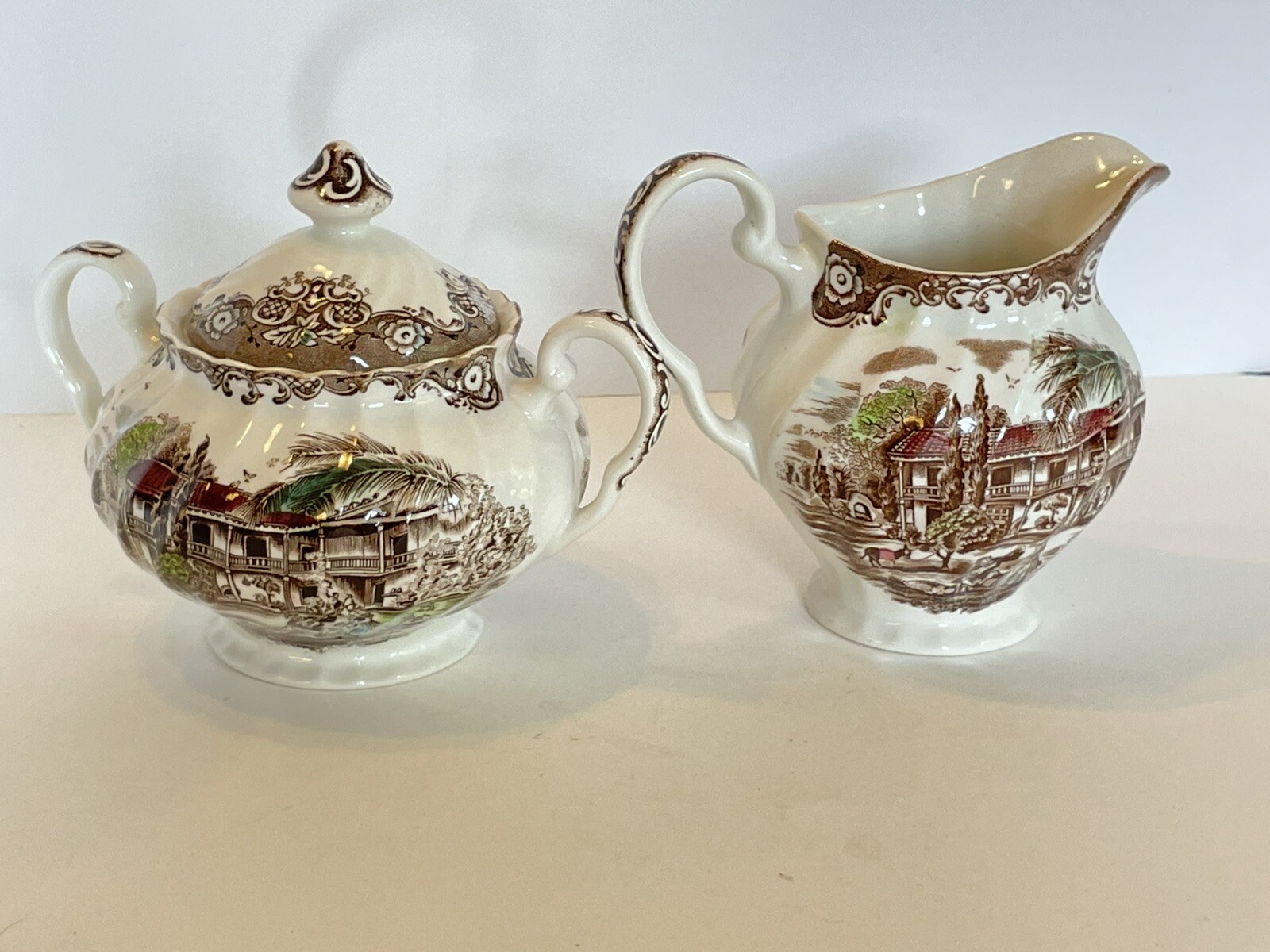 Johnson Bros Spanish American Hacienda Covered Sugar & Creamer