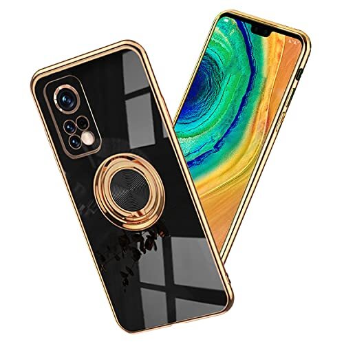 Compatible con Xiaomi Mi 10T Pro Funda Anillo Soporte Imán Silicona, Negro - Imagen 2 de 8