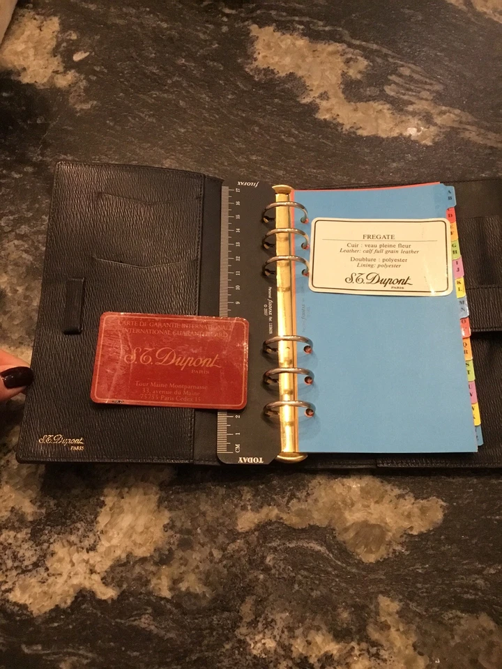 Authentique agenda cuir noir Dupont tbe - Photo 4/4