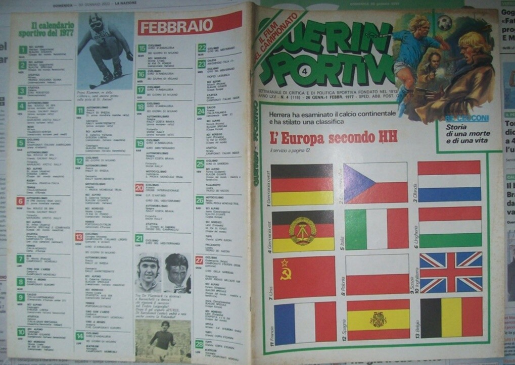 Carte GUERIN SPORTIVO 1977 – Panatta, Bettega, Paolo Rossi – état Correct