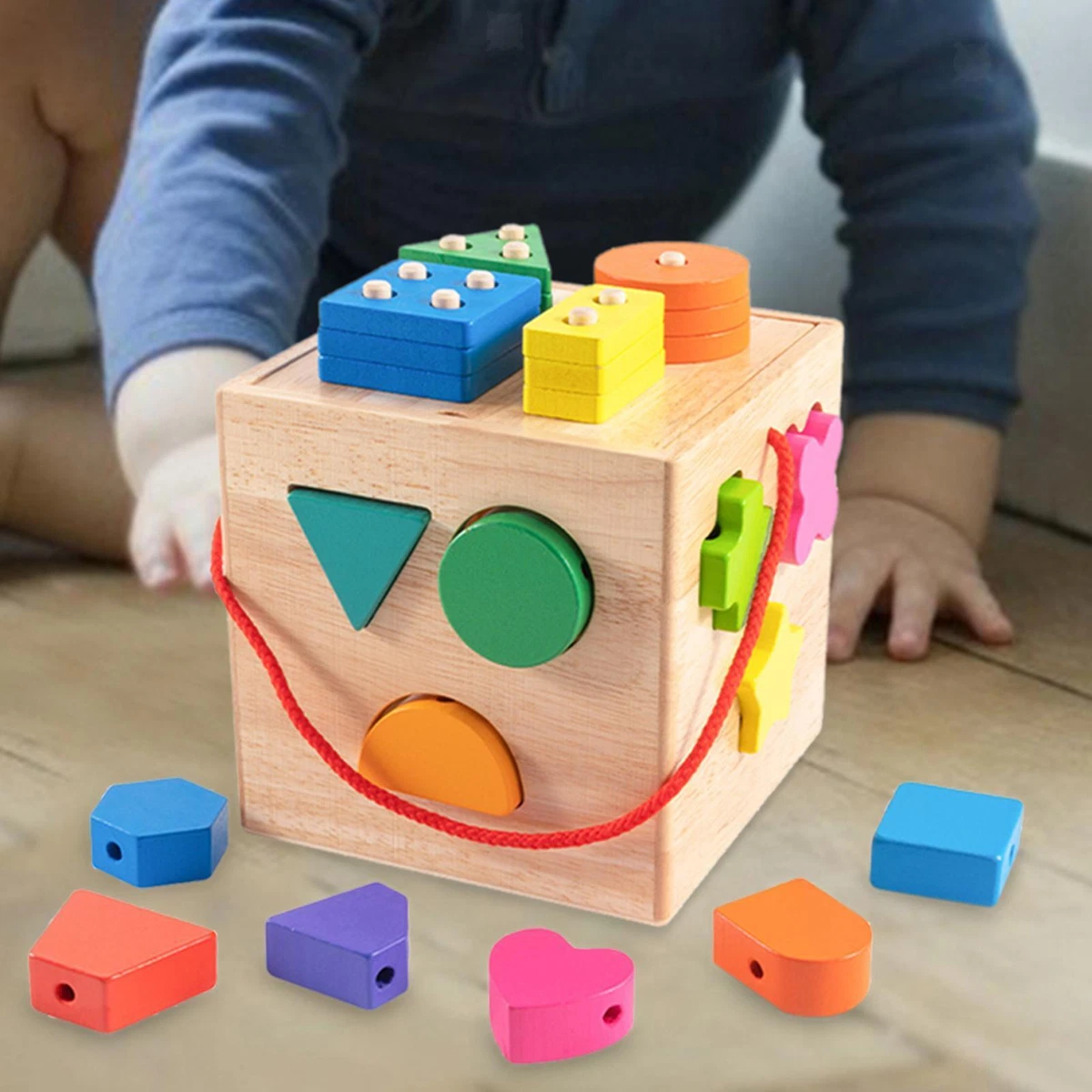Baby wooden shape sorter hotsell