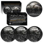 BUFFALO NICKELS Indian Head Full Date Genuine Coins - BLACK RUTHENIUM (Lot of 3)