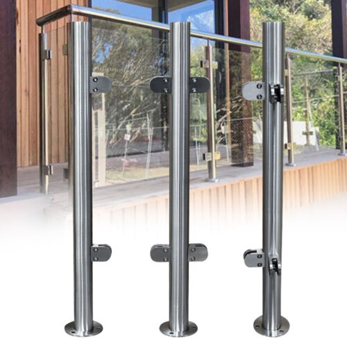 Column Floor Stand Handrail 90/110cm Stainless Steel Railing Post Pipe Platform - Picture 1 of 28