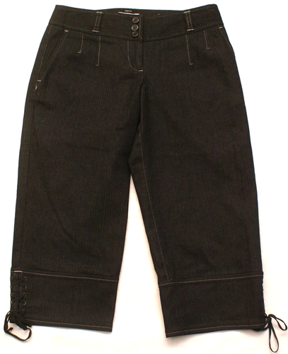 Pantalon Capri Femme Noir ANN TAYLOR LOFT Taille 6 - Bermuda En Coton élasthanne, Occasion Très Bon état