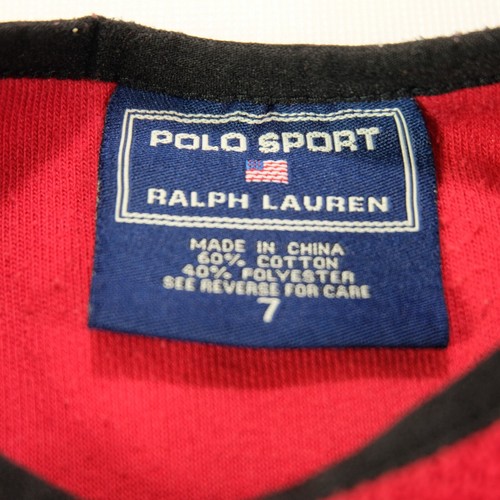 Rare VTG POLO SPORT Ralph Lauren Spell Out Fleece Sweatshirt 90s 2000s Kid SZ 7 - Picture 3 of 9