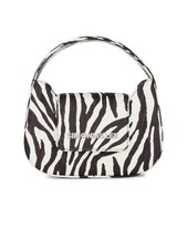 Simon Miller Women's White Zebra Print Logo Hardware Single Strap Mini Bag