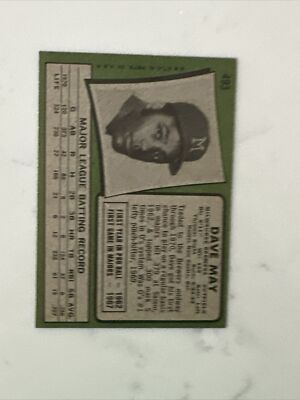 1971 Topps Set-Break #493 Dave May NMT SHARP CORNERS