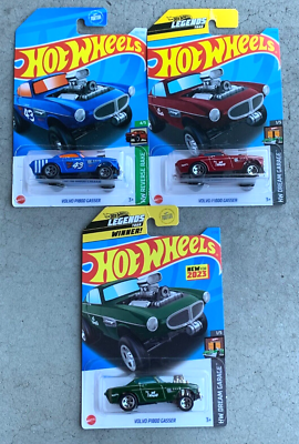 2024-23 Hot Wheels Volvo P1800 Gasser Lot of 3: Blue, Green 2024-23 Hot Wheels Volvo P1800 Gasser Lot of 3: Blue, Green