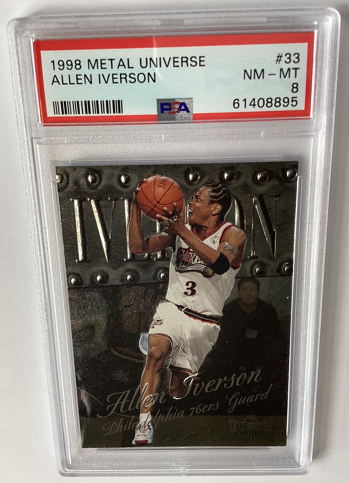 Allen Iverson 1998 Metal Universe Basketball Card Graded PSA 8 - #33