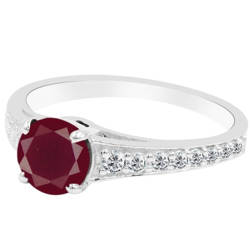 14KT White Gold 1.25 Carat Natural Burmese Red Ruby IGI Certified Diamond Ring - Picture 4 of 4
