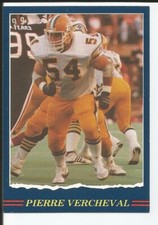 1989 JOGO CFL PIERRE VERCHEVAL EDMONTON ESKIMOS #60 (WESTERN MUSTANGS)