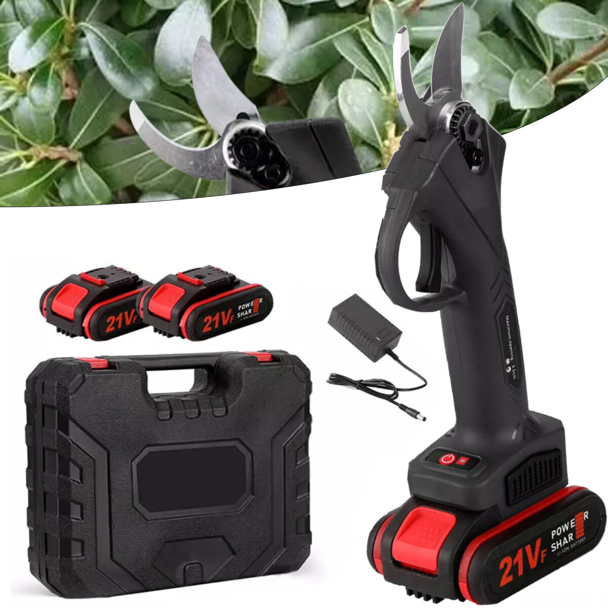 21V Cordless Branch Scissors 30mm Garden Pruner Shear Cutter US