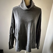 Victoria Secret PINK Turtleneck Grey Oversized Sweatshirt Pullover Size Large 