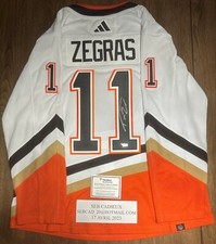 Trevor Zegras Reverse Retro 2.0 Addidas Pro Autographed Away Jersey.